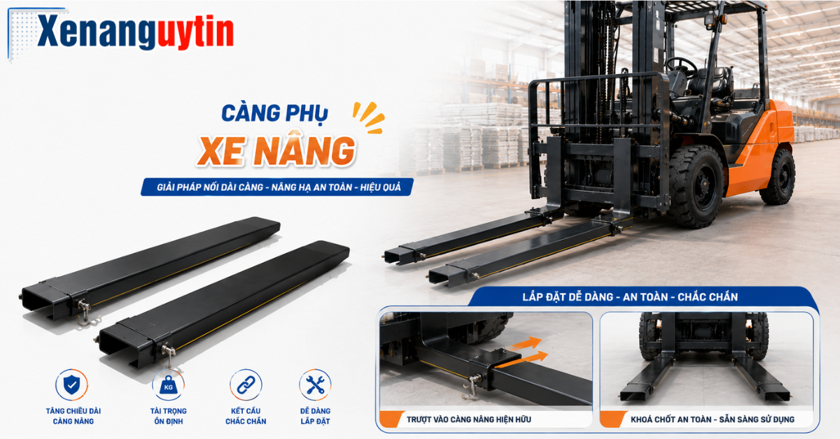 Càng phụ/càng nối dài xe nâng có ảnh hướng lớn đến xe nâng
