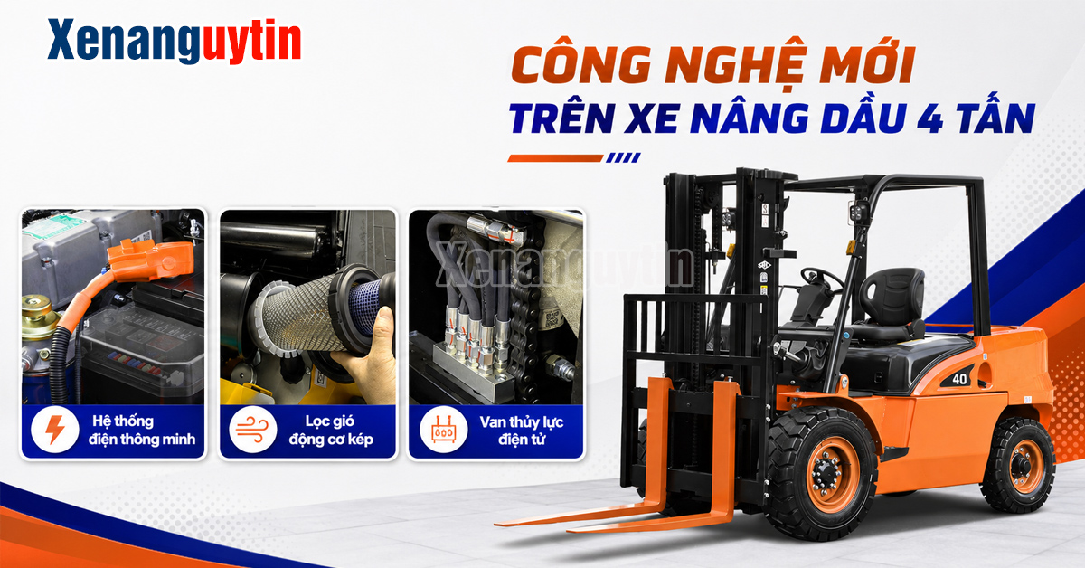 Công nghệ mới trên xe nâng dầu 4 tấn Hangcha