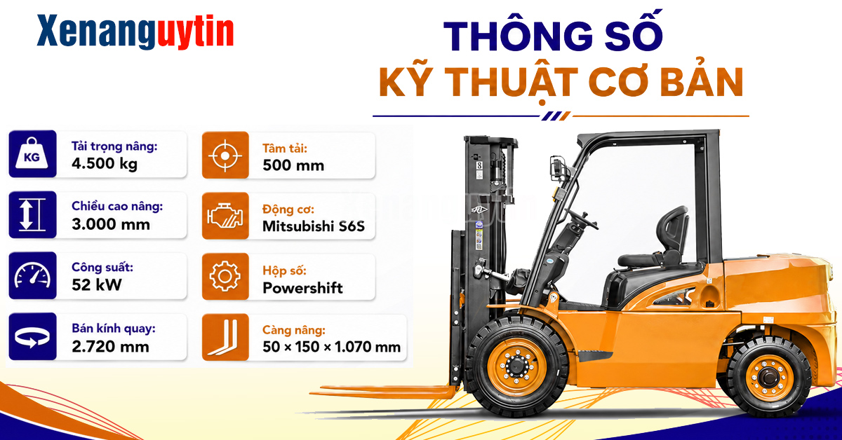 Thông số kỹ thuật xe nâng dầu 4 tấn