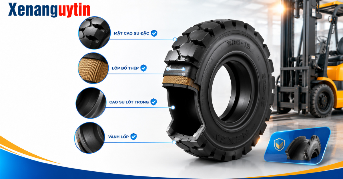 Cấu Tạo Lốp Đặc Xe Nâng 300-15