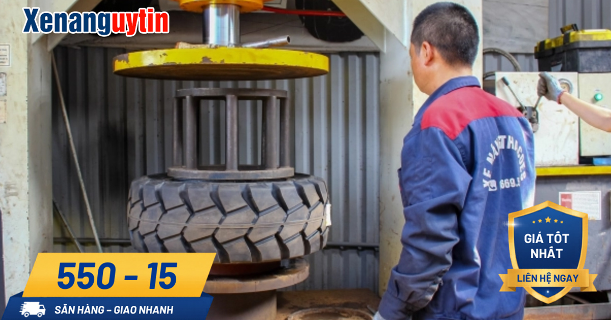 Dịch Vụ Ép Và Thay Lốp Xe Nâng 550-15 Tận Nơi