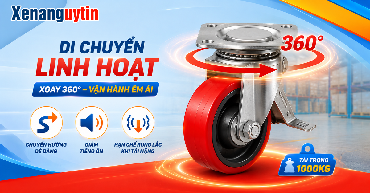 Khả năng vận hành linh hoạt của bánh xe chịu lực 1000kg