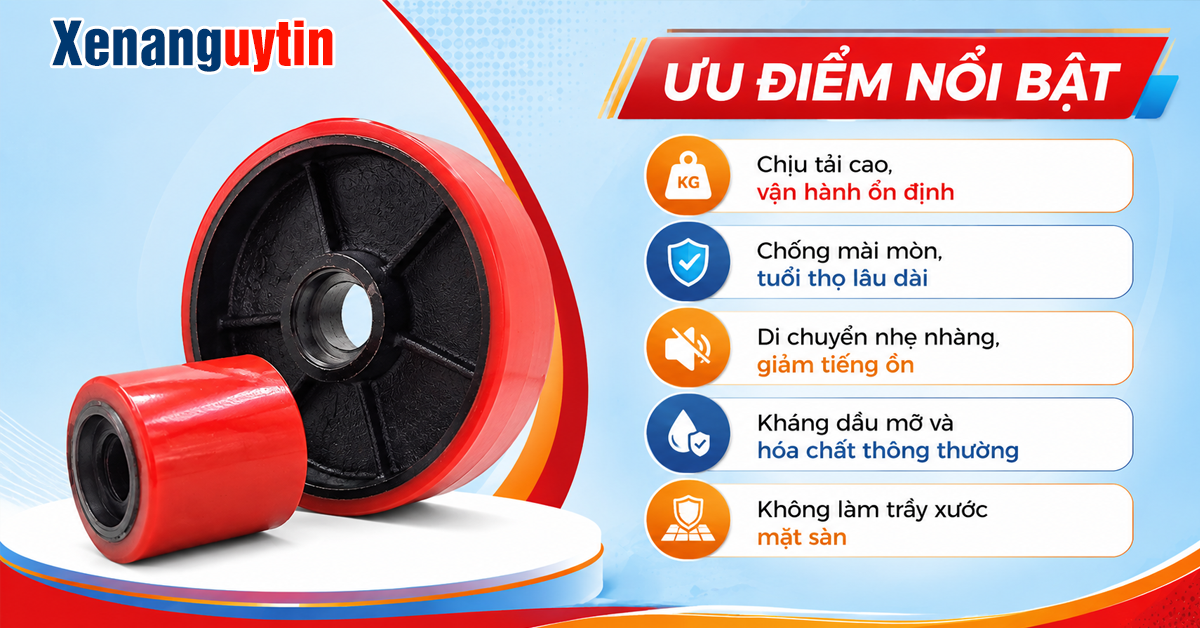 Ưu điểm nổi bật của bánh xe nâng tay 70x80