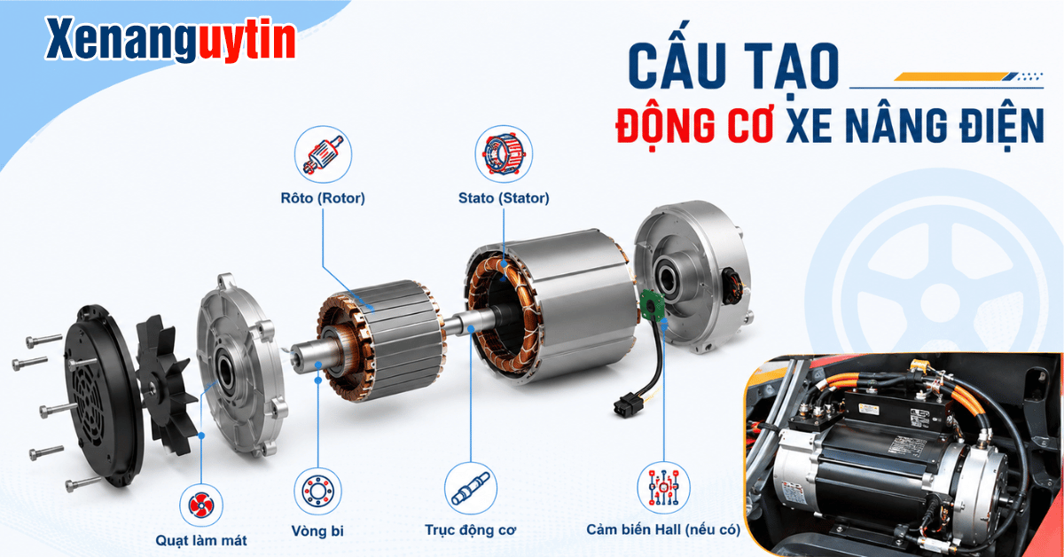 Cấu tạo động cơ xe nâng điện