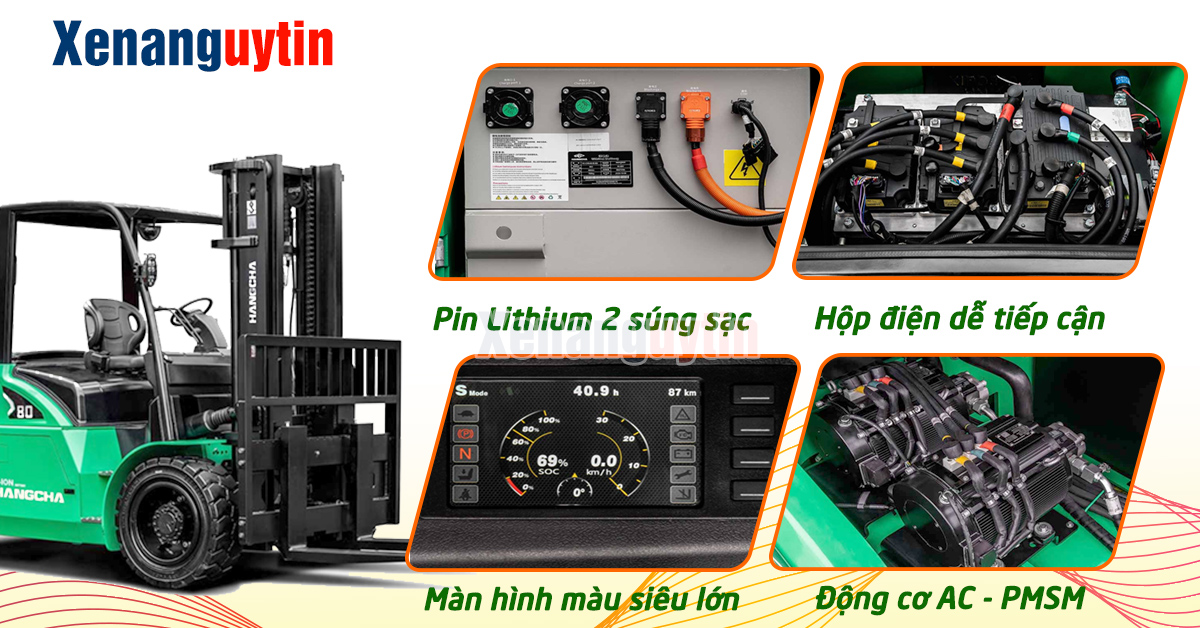 Trang bị trên xe nâng điện 8 tấn
