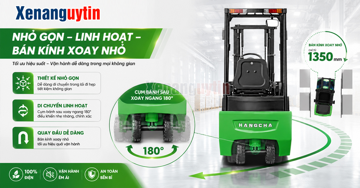linh hoạt của xe nâng điện 1 tấn
