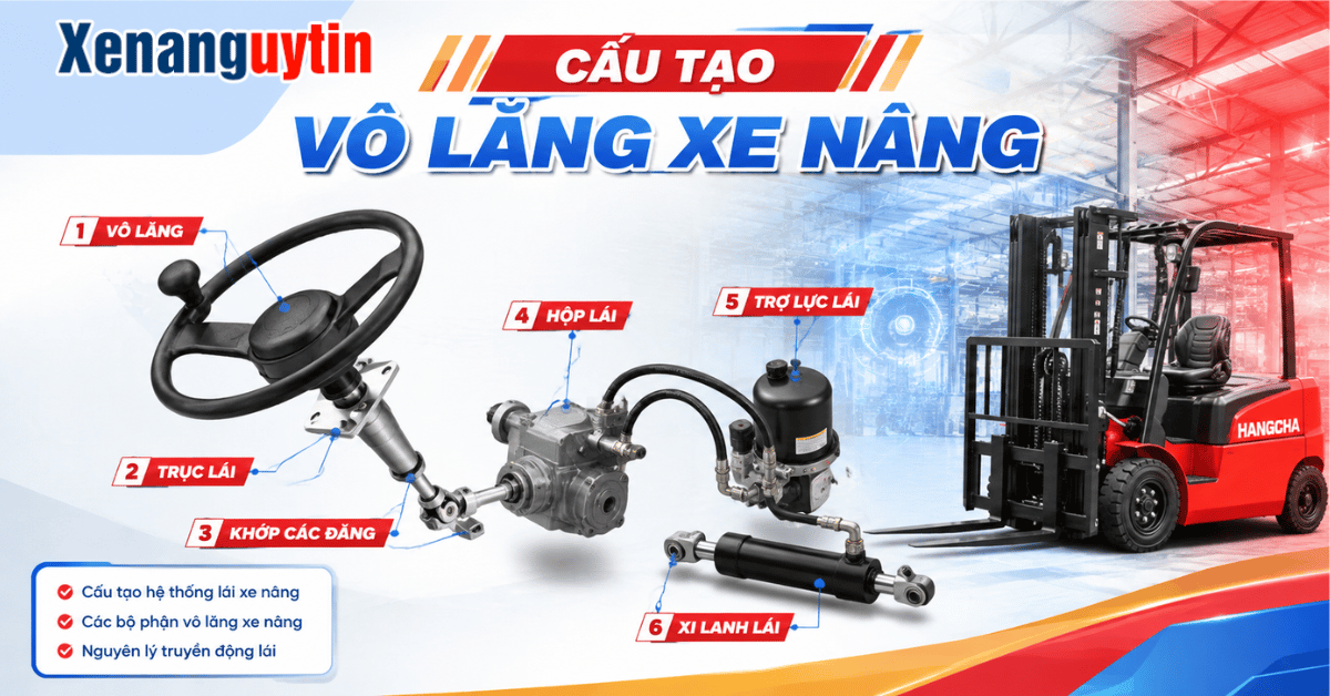Cấu tạo của vô lăng xe nâng