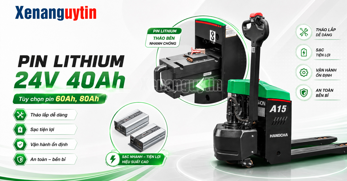Pin xe nâng tay điện thấp 1.5 tấn
