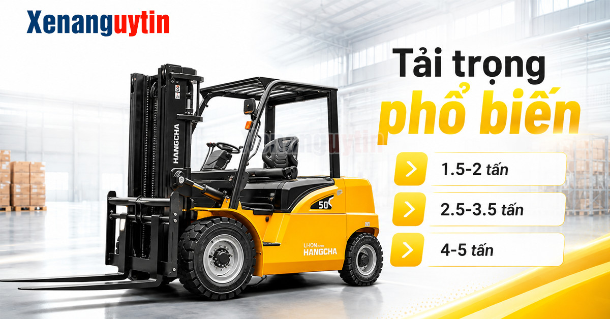 Tải trọng phổ biến của xe nâng điện ngồi lái