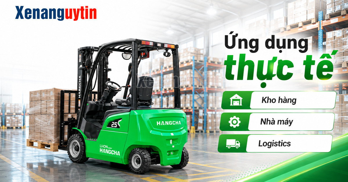 Ứng dụng thực tế của xe nâng điện ngồi lái