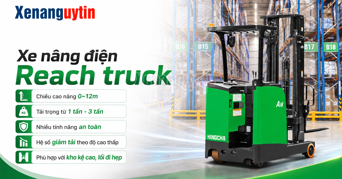 Ưu điểm của xe nâng Reach truck