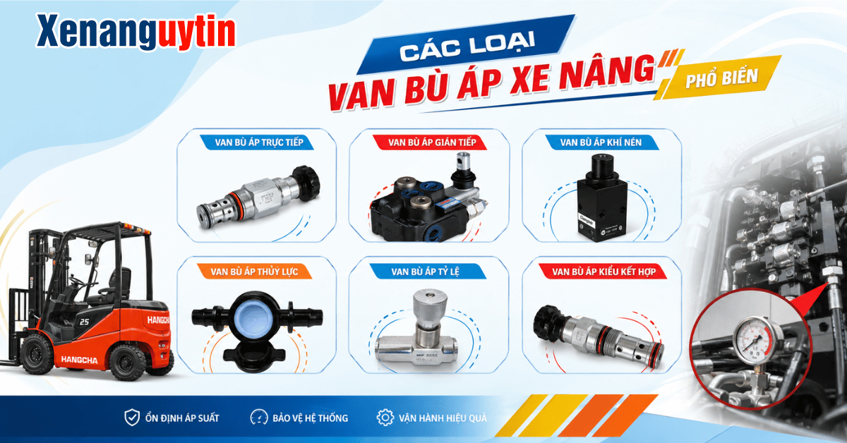 Van bù áp xe nâng phổ biến