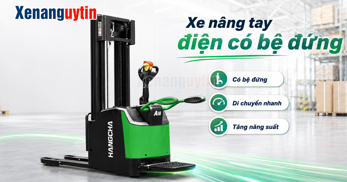 Xe nâng tay cao có bệ đứng