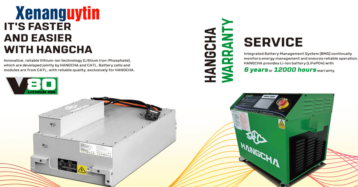 Pin và sạc nhanh xe nâng điện 2.5 tấn