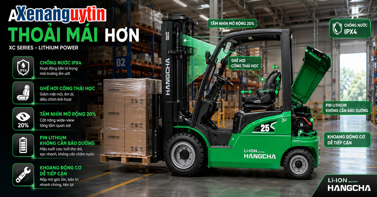 Trang bị trên xe nâng điện 2.5 tấn