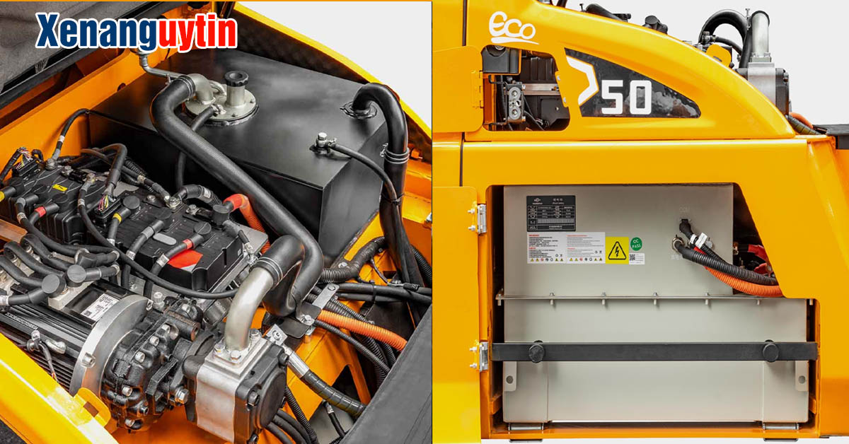 Động cơ và pin xe nâng điện 5 tấn