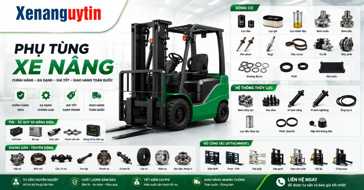 Các loại phụ tùng xe nâng vô cùng đa dạng
