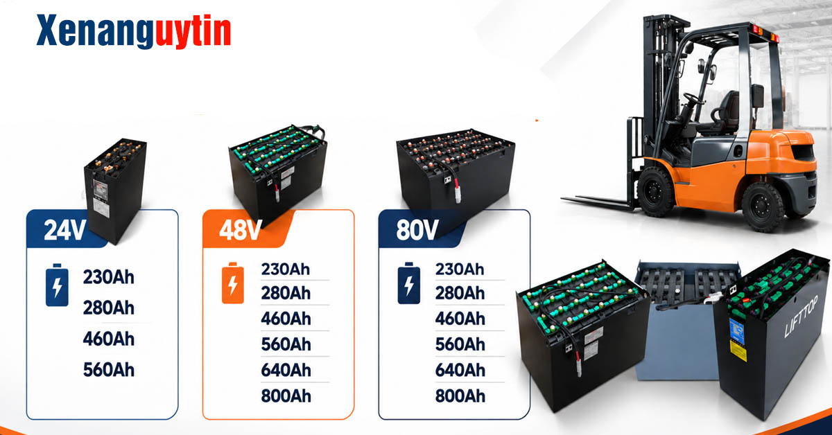 Dung lượng Ắc Quy Xe Nâng Điện Hitachi