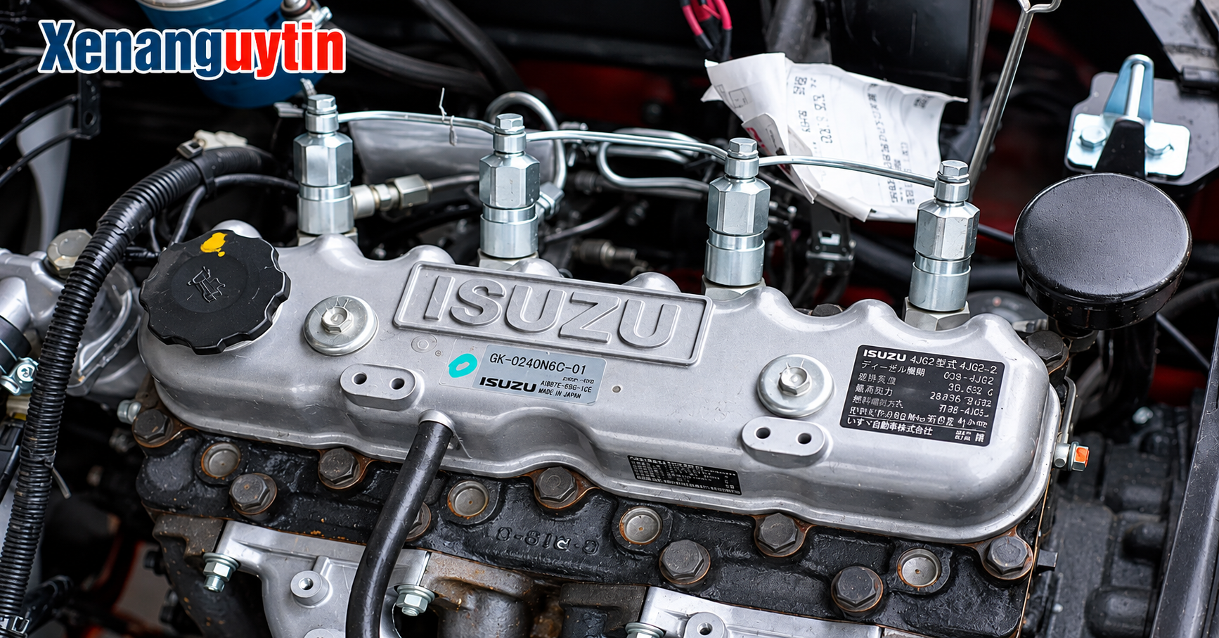 động cơ ISUZU trên xe nâng dầu 3 tấn dong co ISUZU tren xe nang dau 3 tan